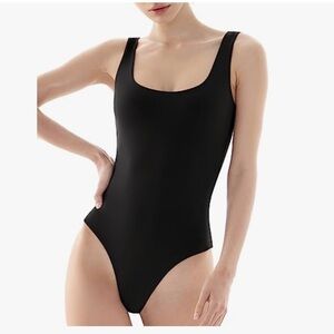 Pumiey Scoop Neck Tank Top Bodysuit